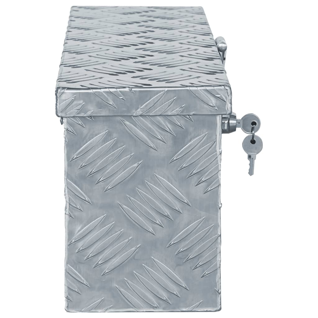opstelling terrorist single Aluminium kist 48,5x14x20 cm zilverkleurig - Décor 24
