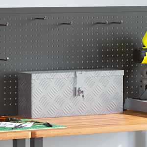 Skrinja iz aluminija 48,5x14x20 cm sive barve