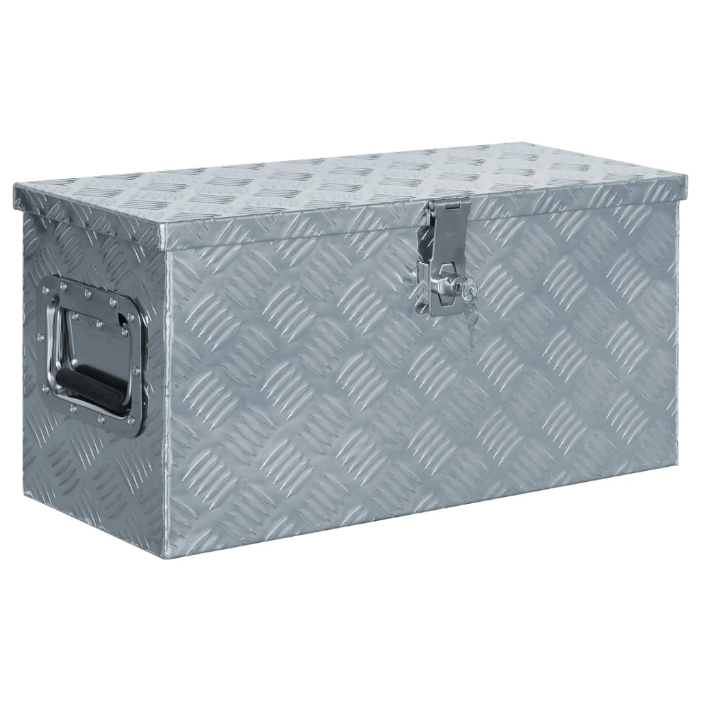 vidaXL aluminiumskasse 61,5 x 26,5 x 30 cm sølvfarvet