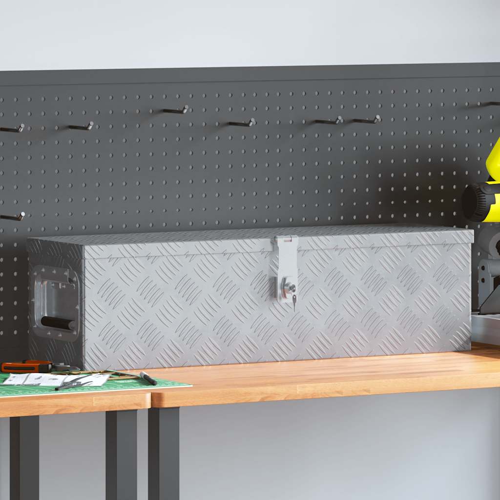 aluminiumskasse 80,5 x 22 x 22 cm sølvfarvet