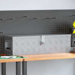 Skrinja iz aluminija 80,5x22x22 cm srebrne barve