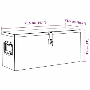 Hliníkový box 76,5 x 26,5 x 33 cm stříbrný - obrázek 8