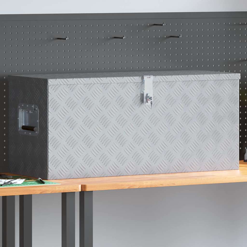 aluminiumskasse 90,5 x 35 x 40 cm sølvfarvet