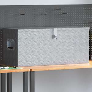 Aluminijasta škatla 90,5x35x40 cm srebrna