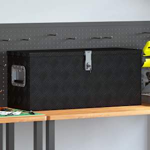 Hliníkový box 70 x 24 x 42 cm lichoběžníkový stříbrný - obrázek 1