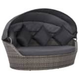 vidaXL Lettino Esterno con Tettuccio Polyrattan 200x120x140cm Grigio