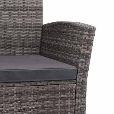 vidaXL 4 pcs conjunto lounge de jardim c/ almofadões vime PE cinzento[4/9]