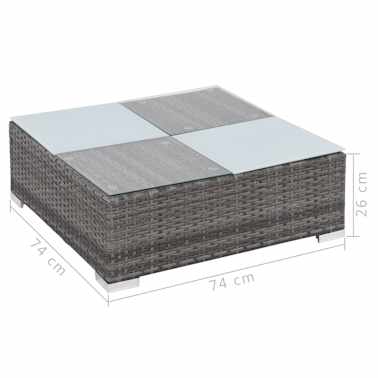 vidaXL 8 pcs conjunto lounge de jardim c/ almofadões vime PE cinzento[14/14]