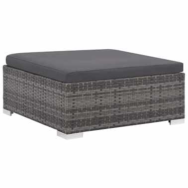 vidaXL 8 pcs conjunto lounge de jardim c/ almofadões vime PE cinzento[6/14]