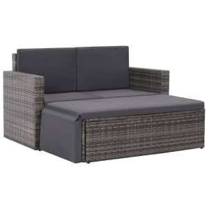 Vidaxl 2 Piece Garden Lounge Set With Cushions Poly Rattan Gray Vidaxl Com