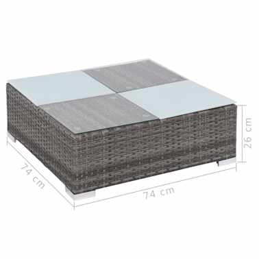 vidaXL 12 pcs conjunto lounge de jardim c/ almofadões vime PE cinzento[13/13]