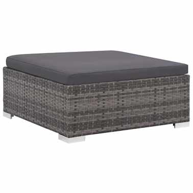 vidaXL 12 pcs conjunto lounge de jardim c/ almofadões vime PE cinzento[5/13]