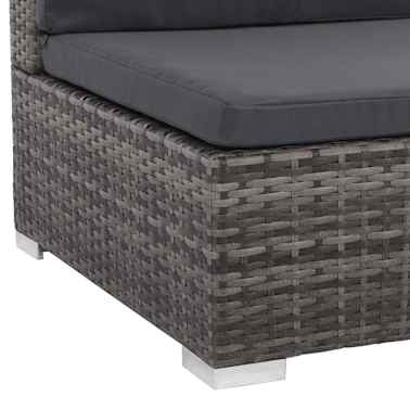 vidaXL 12 pcs conjunto lounge de jardim c/ almofadões vime PE cinzento[8/13]