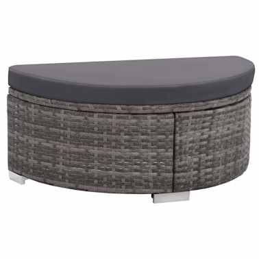 vidaXL 8 pcs conjunto lounge de jardim c/ almofadões vime PE cinzento[4/11]