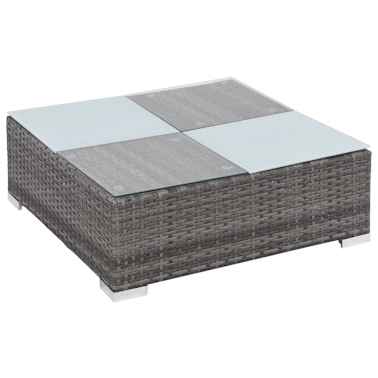 vidaXL 8 pcs conjunto lounge de jardim c/ almofadões vime PE cinzento[5/11]