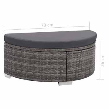 vidaXL 8 pcs conjunto lounge de jardim c/ almofadões vime PE cinzento[10/11]