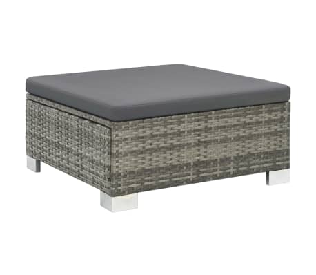 vidaXL Set Divani da Giardino 10 pz con Cuscini in Polyrattan Grigio, Grigio vidaXL Set Divani da Giardino 10 pz con Cuscini in Polyrattan Grigio