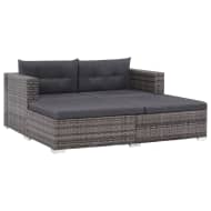 vidaXL Loungeset poly rattan grijs