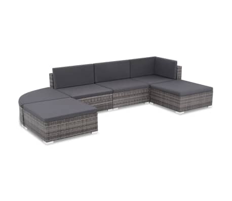 Vidaxl Outdoor Sofa Set 16 Piece Poly Rattan Wicker Gray Patio Vidaxl Outdoor Sofa Set 16 Piece Poly