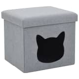 vidaXL Kattenbed inklapbaar 37x33x33 cm kunstlinnen grijs