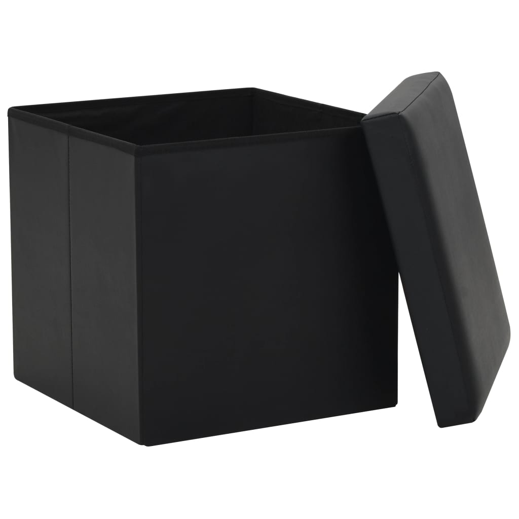 Thumbnail - vidaXL Hocker mit Stauraum Schwarz Kunstleder