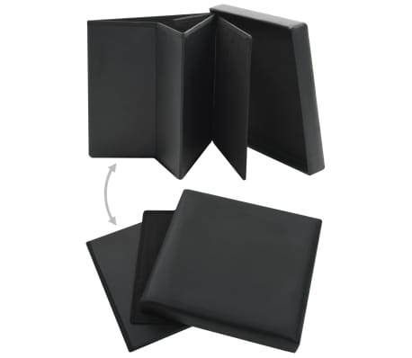 vidaXL Taburet de depozitare pliabil, negru, piele ecologică