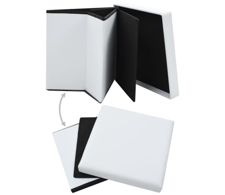 vidaXL sols ar uzglabā&scaron;anas nodalījumu, balta mākslīgā āda