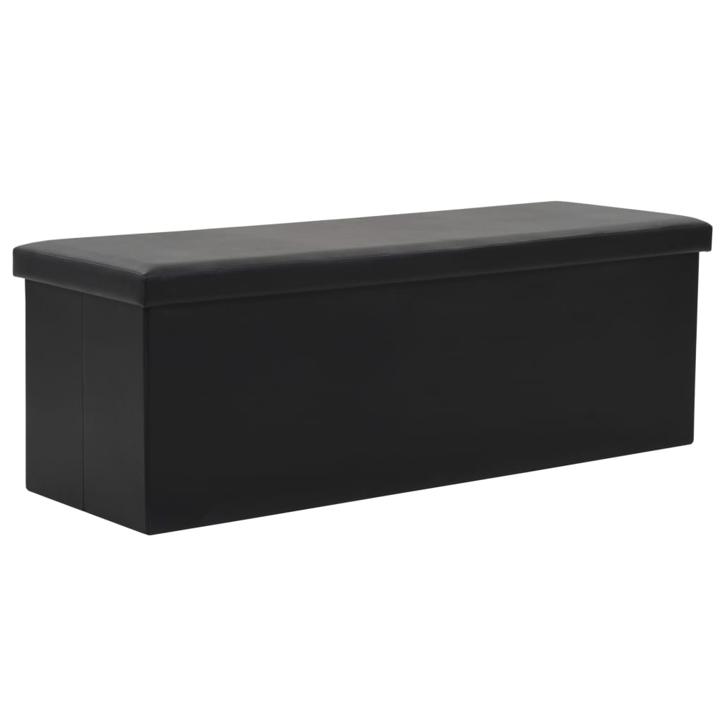 Petrashop  Skládací úložná lavice z umělé kůže 110 x 38 x 38 cm černá