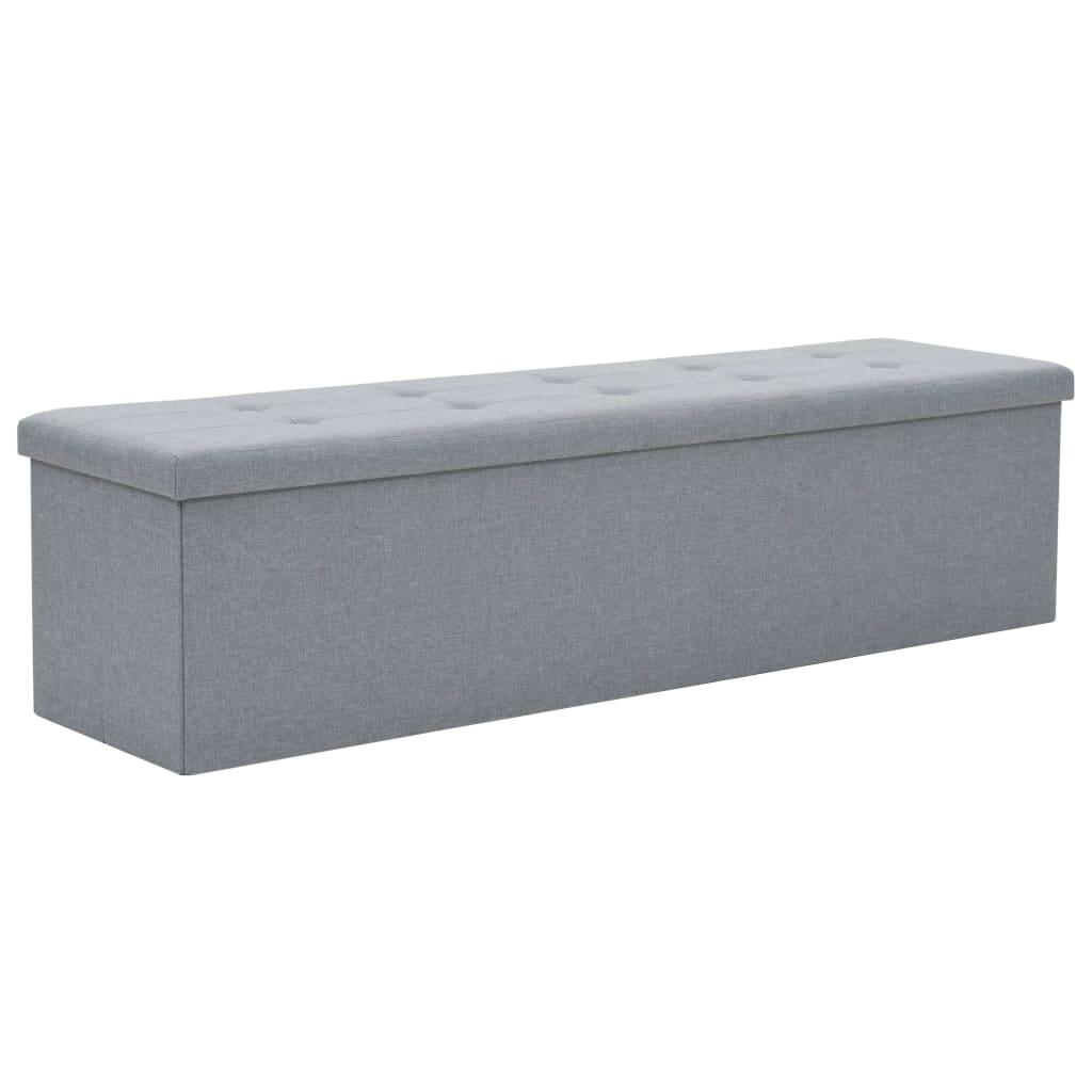 vidaXL Bancă depozitare pliabilă, aspect pânză,150x38x38cm gri deschis vidaxl.ro