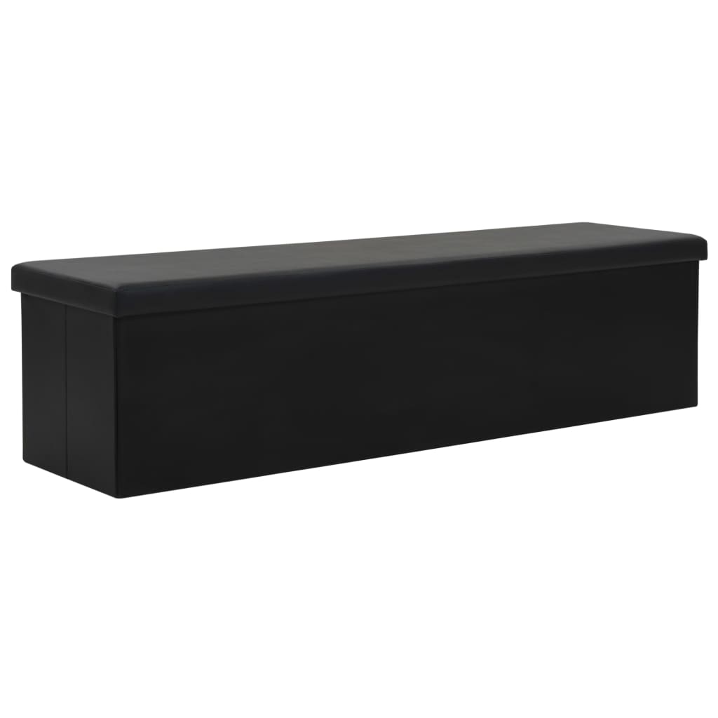 Petrashop  Skládací úložná lavice z umělé kůže 150 x 38 x 38 cm černá