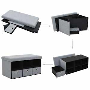 vidaXL Sulankst. suol.-daikt., dirbt. lin., 76x38x38cm, &scaron;vies. pilk.