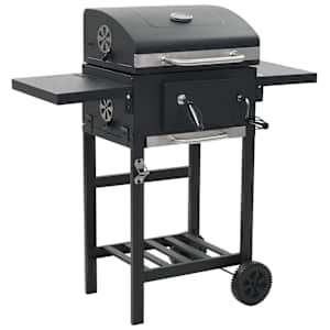 vidaXL s&ouml;egrill alumise riiuliga, must
