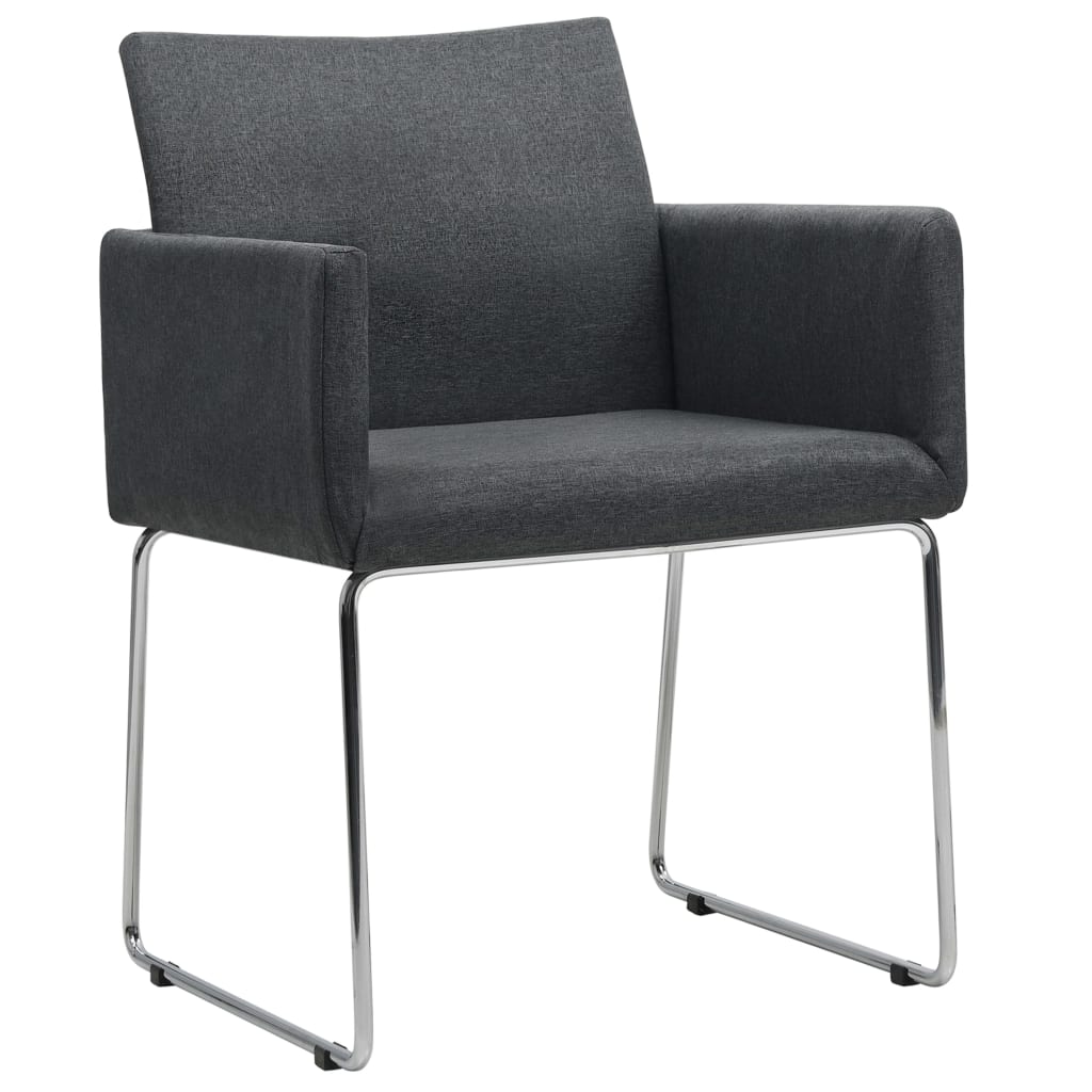 

vidaXL Eetkamerstoelen 2 st stof donkergrijs