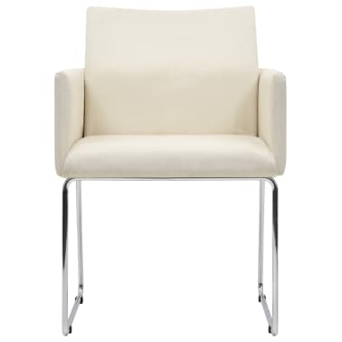 vidaXL Chaises de salle à manger 2 pcs Aspect de lin Blanc vidaXL Chaises de salle à manger 2 pcs Aspect de lin Blanc