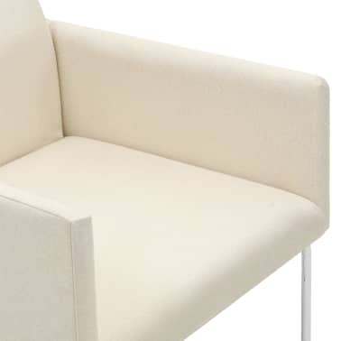 vidaXL Chaises de salle à manger 2 pcs Aspect de lin Blanc vidaXL Chaises de salle à manger 2 pcs Aspect de lin Blanc
