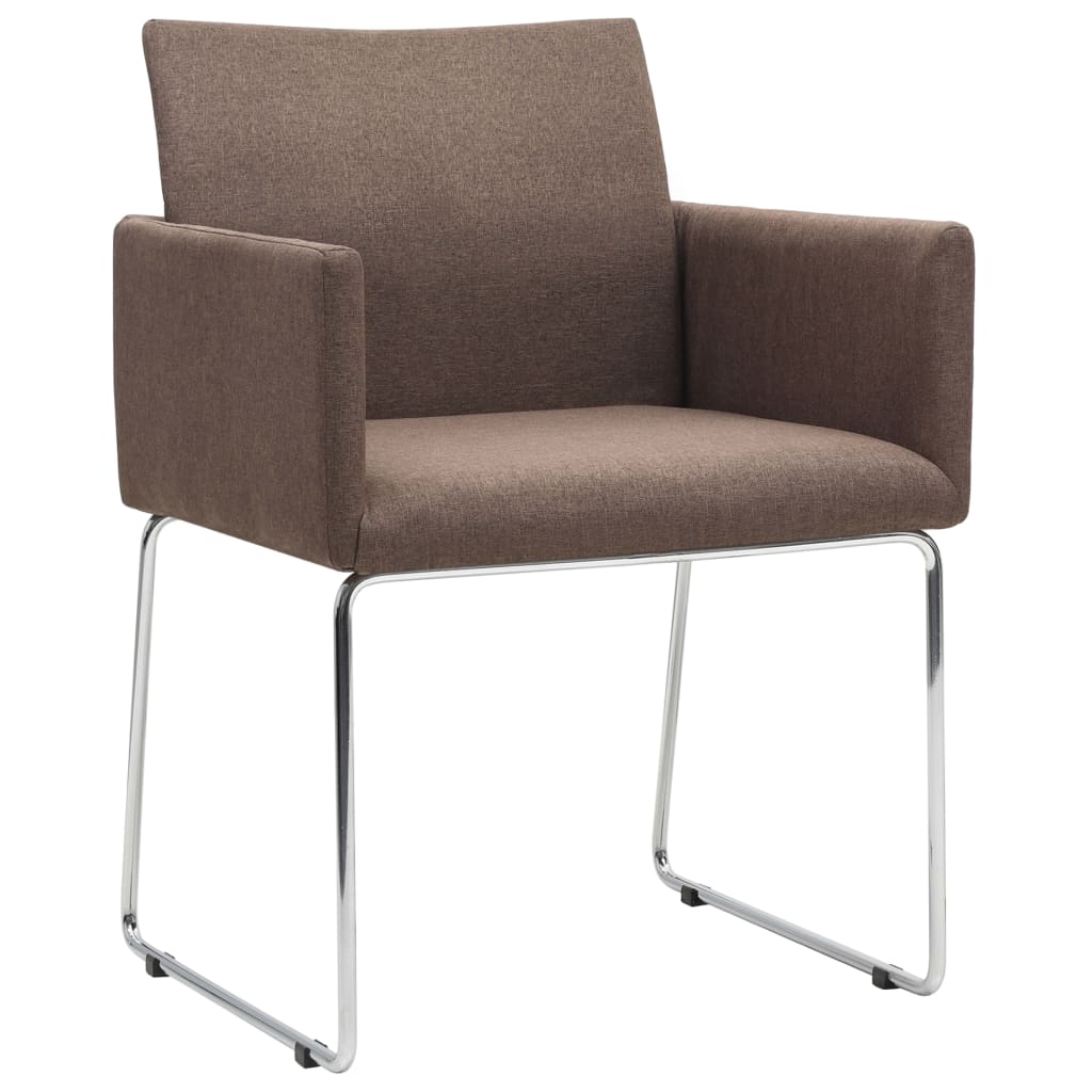 

vidaXL Eetkamerstoelen 2 st stof bruin