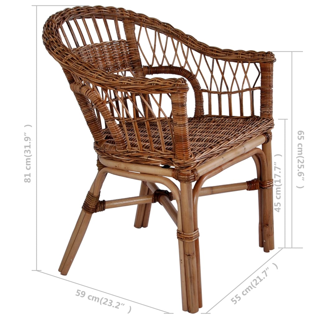 Outdoor Chair Natural Rattan Brown VidaXL 19 width=274