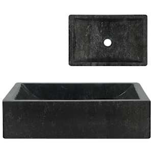vidaXL valamu 45 x 30 x 12 cm marmor k&otilde;rgl&auml;ikega must