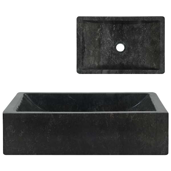 vidaXL valamu 45 x 30 x 12 cm marmor k&otilde;rgl&auml;ikega must