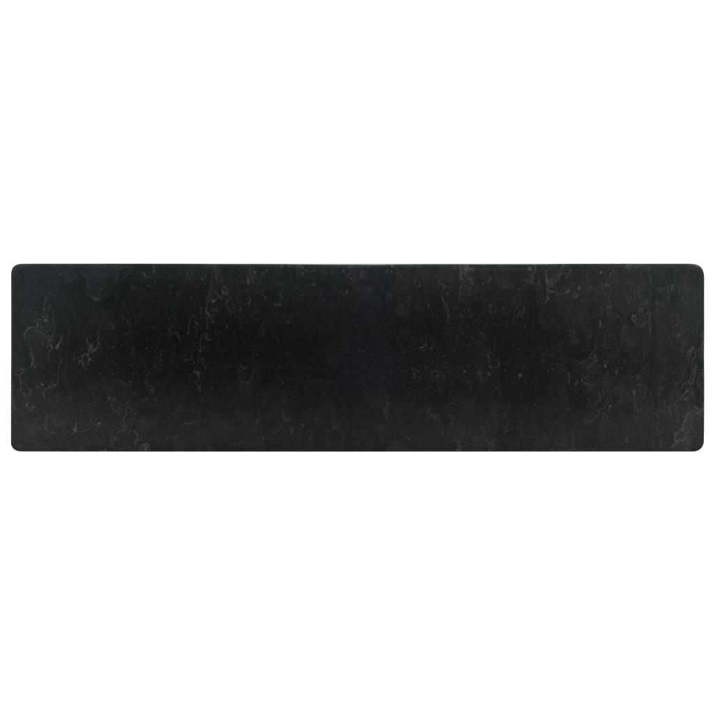Magasfényű fekete márvány mosdókagyló 45 x 30 x 12 cm 