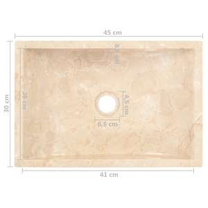 Umyvadlo 45 x 30 x 12 cm mramor krémové s vysokým leskem - obrázek 12