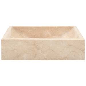Umyvadlo 45 x 30 x 12 cm mramor krémové s vysokým leskem - obrázek 5