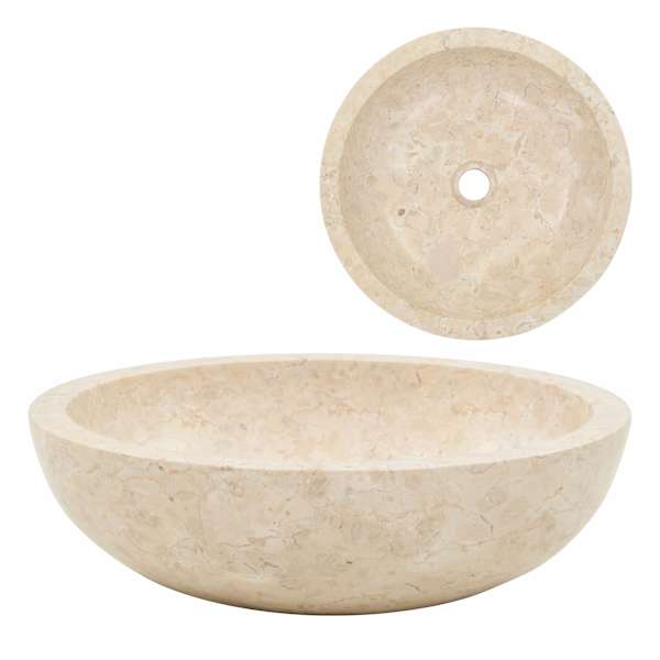 vidaXL valamu 40 x 12 cm, marmor, kreemjas