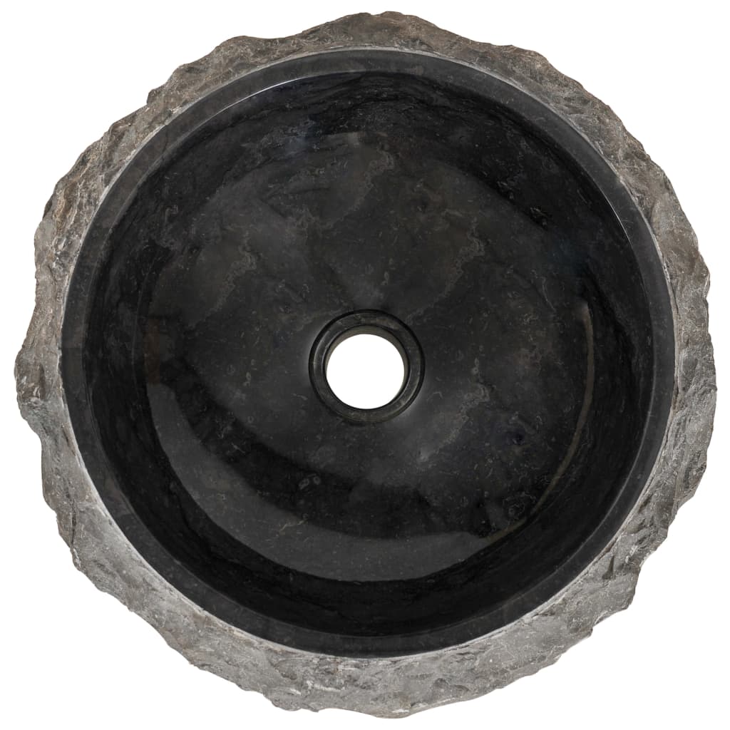 Fekete márvány mosdókagyló 40 x 12 cm 