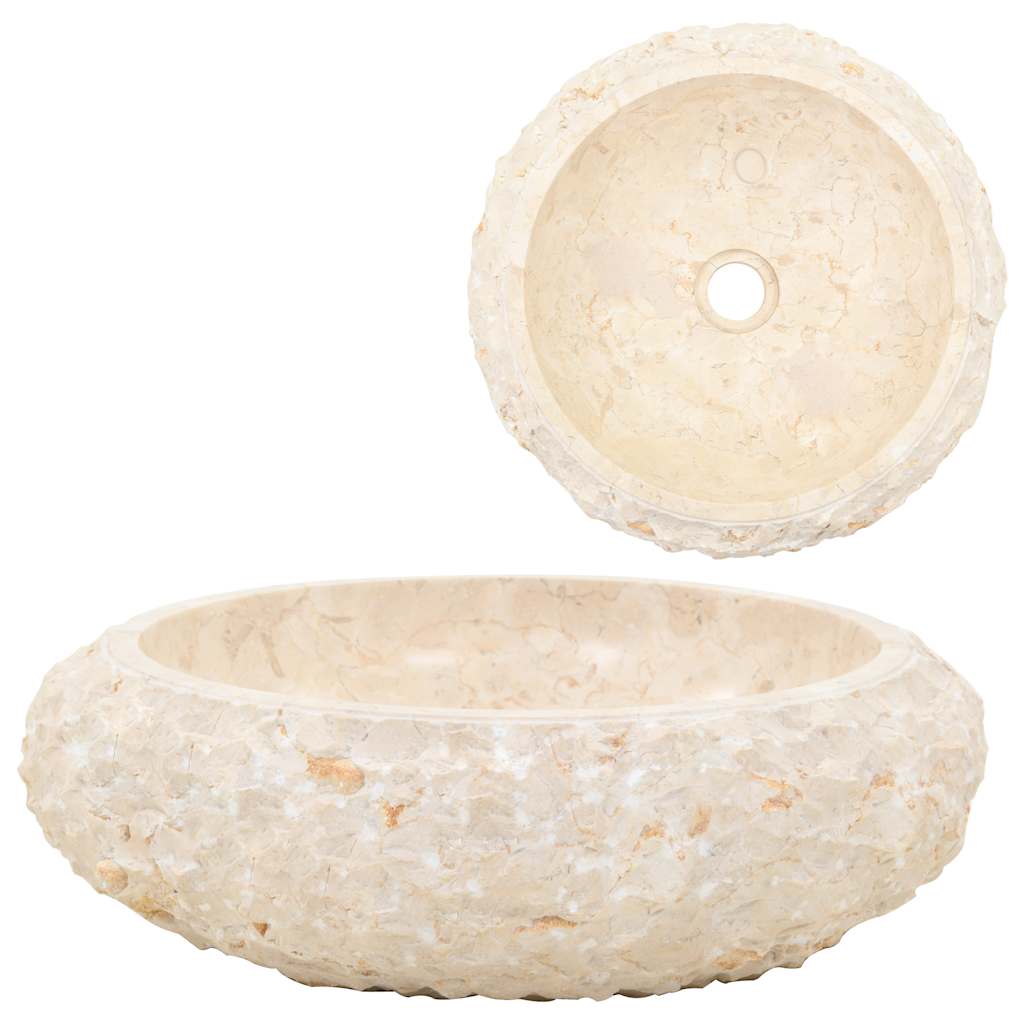 

vidaXL Sink 15.7"x4.7" Marble Cream