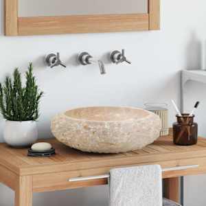 vidaXL valamu 40 x 12 cm, marmor, kreemjas