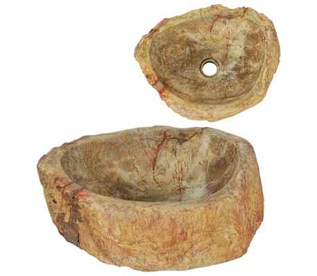 vidaXL Lavatório 45x35x15 cm madeira petrificada creme