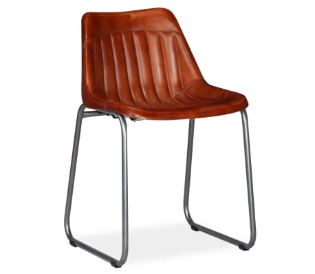 vidaXL Eetkamerstoelen 6 st echt leer bruin