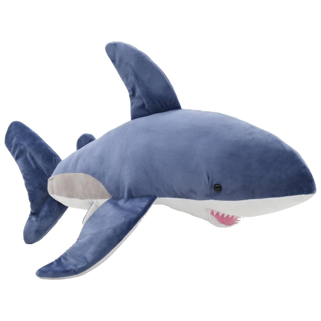 vidaXL Knuffel witte haai pluche blauw en wit vidaXL Knuffel witte haai pluche blauw en wit