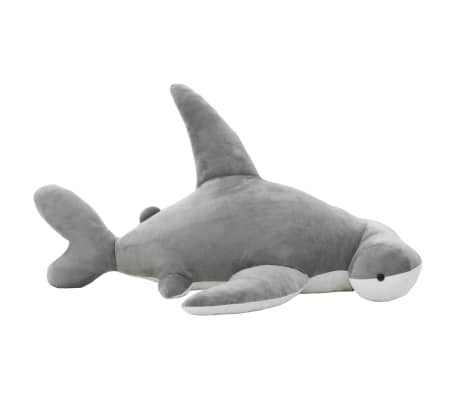 vidaXL Hammerhead Shark Cuddly Toy Plush Grey